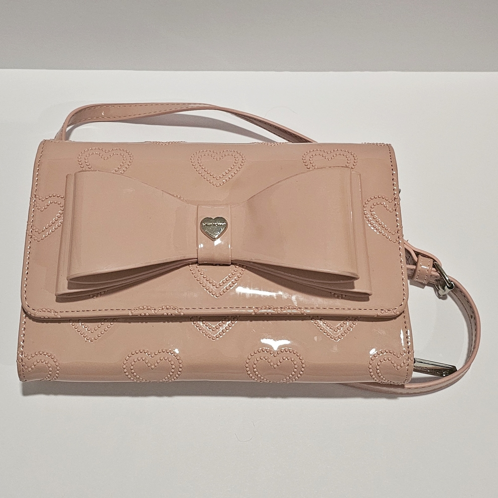 Betsey Johnson Pink Heart Crossbody Bag